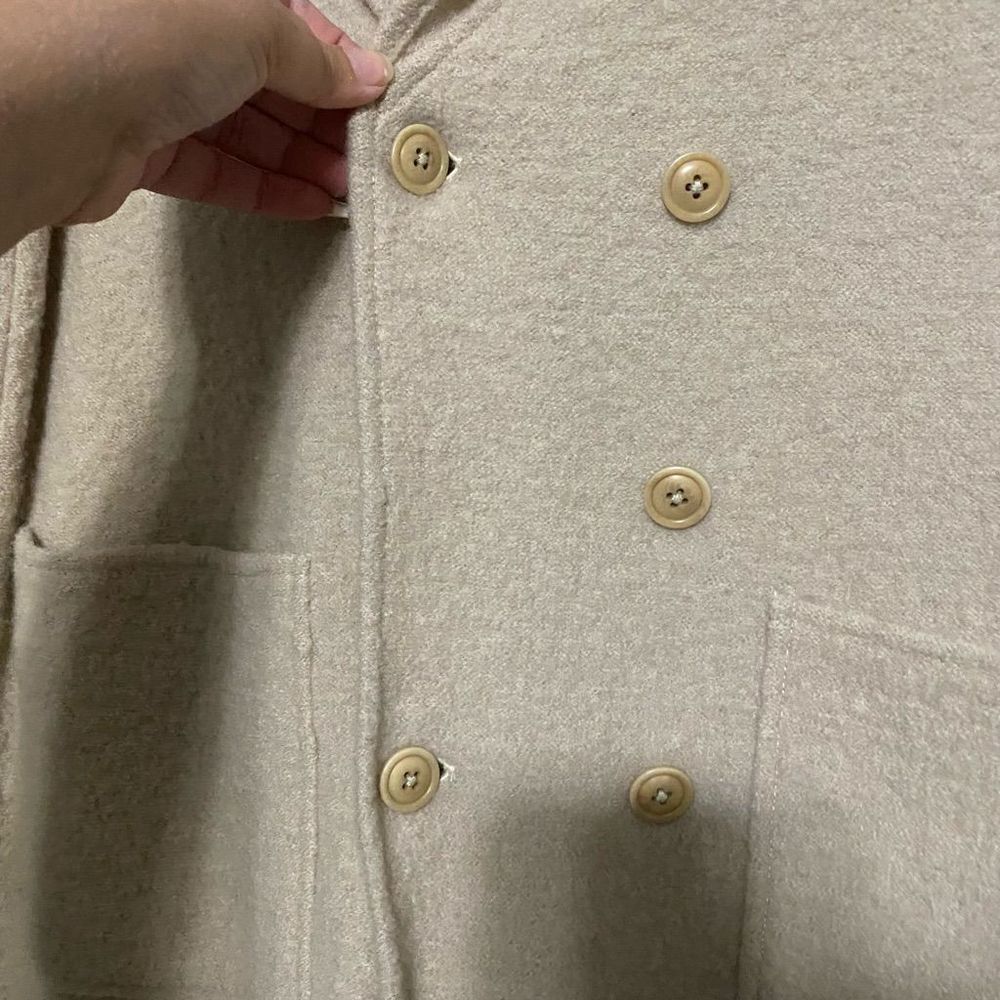 DKNY tan wool button coat - Picture 4 of 11